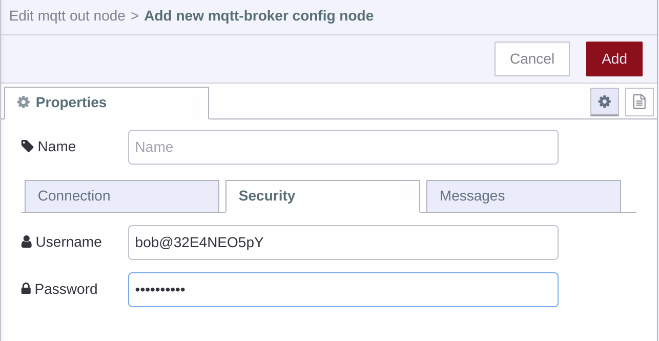 Node-RED MQTT Client Security
