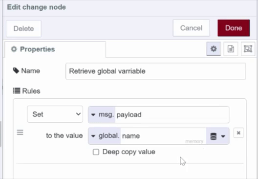 Persistent Store Option in Change Node