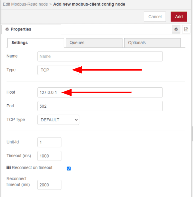 Setting the protocol and IP address